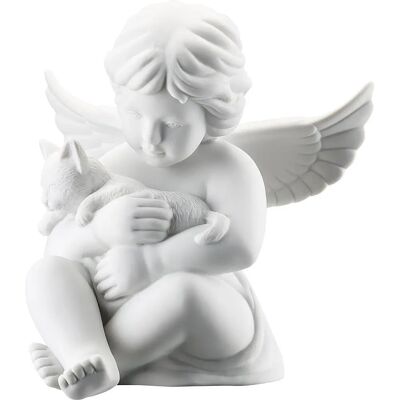 Rosenthal Model 69056-000102-90517 White Porcelain Angel with Cat - Figurine Rosenthal Model 69056-000102-90517 White Porcelain Angel with Cat - Figurine