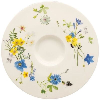 Sous-tasse en porcelaine Bone China - Fleurs des Alpes - 12cm Sous-tasse en porcelaine Bone China - Fleurs des Alpes - 12cm