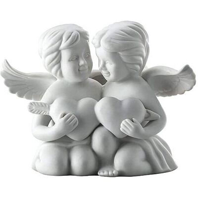 Rosenthal Angel Pair - Heart Porcelain Figurine - White Matte - Figurin Rosenthal Angel Pair - Heart Porcelain Figurine - White Matte - Figurin