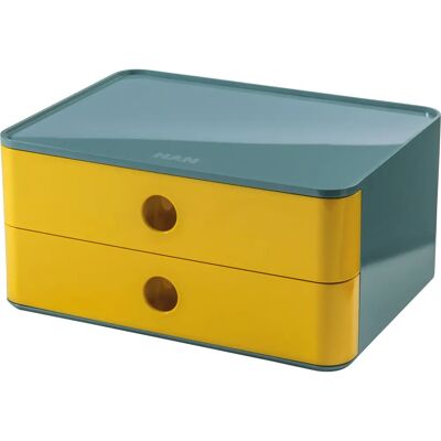 Boîte de rangement bleue-jaune HAN 4012473112186 - ABS rectangulaire - Publicité Boîte de rangement bleue-jaune HAN 4012473112186 - ABS rectangulaire - Publicité