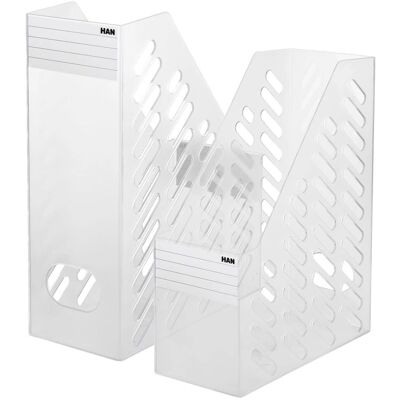 HAN Rangement de Documents - 2 Classeurs Vertical XXL - Transparent DIN C4 HAN Rangement de Documents - 2 Classeurs Vertical XXL - Transparent DIN C4