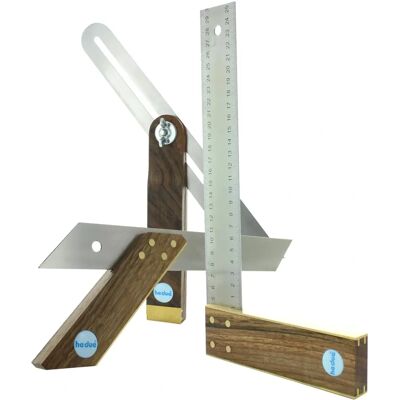 Hedue - Tischler-Set A031 - Winkel, Gehrmaß, Schmiege Hedue - Tischler-Set A031 - Winkel, Gehrmaß, Schmiege