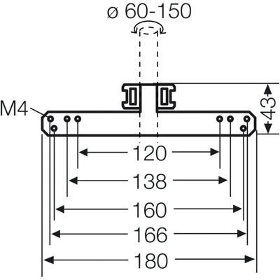 Hensel - DK MB 3 - 180x43 mm - 60-150 mm - Mastmontage Hensel - DK MB 3 - 180x43 mm - 60-150 mm - Mastmontage