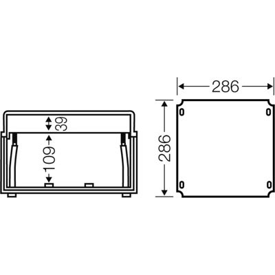 Hensel - Mi EP 02 - 286 mm Breite - mounting plate Hensel - Mi EP 02 - 286 mm Breite - mounting plate