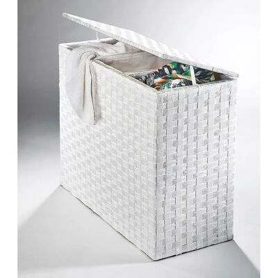 Locker Nylon Wäschetrenner - 120L, Weiß, 3 Fächer Locker Nylon Wäschetrenner - 120L, Weiß, 3 Fächer