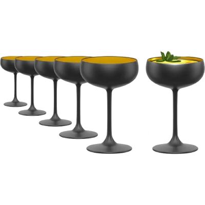 Verres de champagne Olympic Stölzle Lausitz noirs et or - 6 pièces Verres de champagne Olympic Stölzle Lausitz noirs et or - 6 pièces
