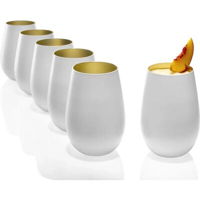 Stölzle Lausitz Olympiske Long Drink Glas Sæt 6 stk Hvid Guld Stölzle Lausitz Olympiske Long Drink Glas Sæt 6 stk Hvid Guld
