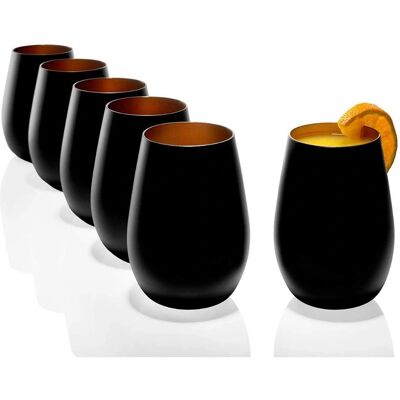 Set de 6 verres en cristal Olympic noir bronze - Vaisselle à boire Set de 6 verres en cristal Olympic noir bronze - Vaisselle à boire