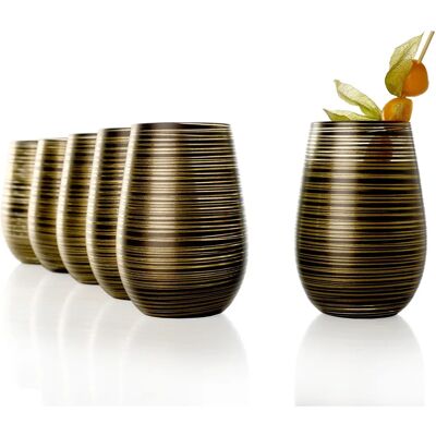 Szklanki Twister Olympic - 465ml - Czarny-Złoty Szklanki Twister Olympic - 465ml - Czarny-Złoty