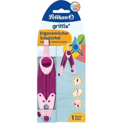 Compas Griffix Rose Pelikan - Outil scolaire & de dessin - Publicité Compas Griffix Rose Pelikan - Outil scolaire & de dessin - Publicité