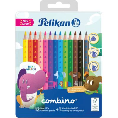 Ensemble de Crayons de Couleur Pelikan - 12+1, Triangulaire, FSC - Publicité Ensemble de Crayons de Couleur Pelikan - 12+1, Triangulaire, FSC - Publicité