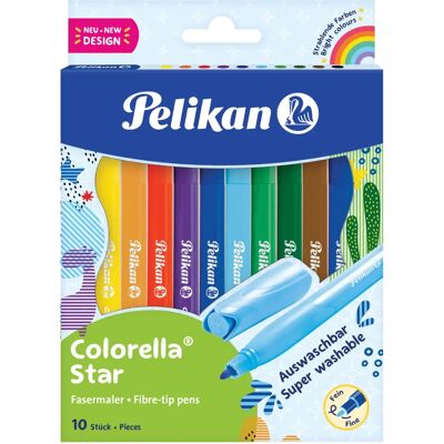 Stylo en Feutre Pelikan 10 pcs - Coloré, à base d'eau, Écologique Stylo en Feutre Pelikan 10 pcs - Coloré, à base d'eau, Écologique