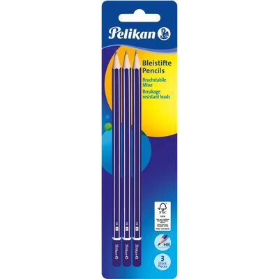 Lápiz de grafito Pelikan HB - 3 unidades Lápiz de grafito Pelikan HB - 3 unidades