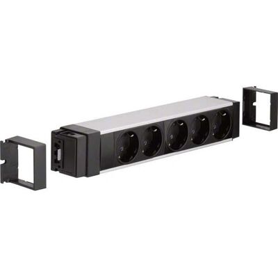 Hager NRS0005D00 Steckdosenleiste - 5xSTD Aluminium eloxiert Hager NRS0005D00 Steckdosenleiste - 5xSTD Aluminium eloxiert