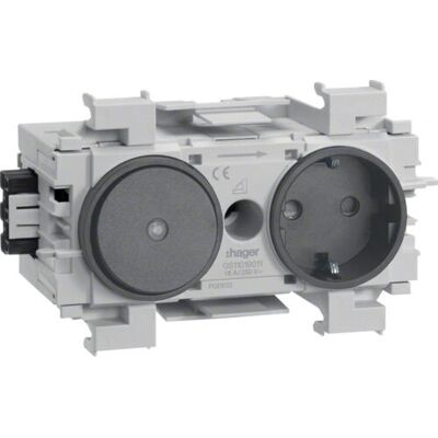 Hager GS11019011 Graphit Steckdose & Schalter Hager GS11019011 Graphit Steckdose & Schalter