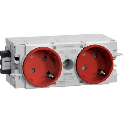 Hager GS20103020 Rote Doppelsteckdose - Elektrische Steckdose Hager GS20103020 Rote Doppelsteckdose - Elektrische Steckdose
