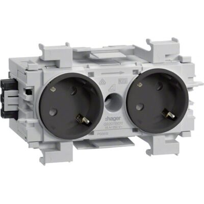Hager GS20119011 Graphit Steckdose - 2-fach Hager GS20119011 Graphit Steckdose - 2-fach