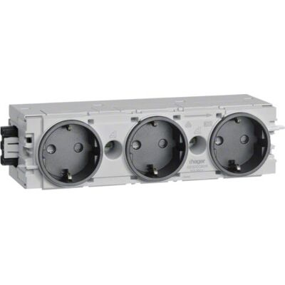 Hager GS3000 GSW - Wandsteckdose 3-fach Schwarz-Grau - Elektrische Steckdose Hager GS3000 GSW - Wandsteckdose 3-fach Schwarz-Grau - Elektrische Steckdose