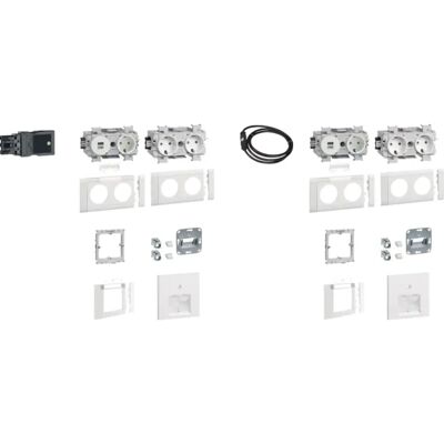 Hager GAPSET2 Steckdose - 2 RJ-45, USB, Weiß Hager GAPSET2 Steckdose - 2 RJ-45, USB, Weiß
