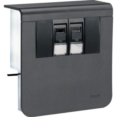 Hager SL200809079011 - Daten RJ-45 x 2 - Schwarz - Elektrogehäuse Zubehör Hager SL200809079011 - Daten RJ-45 x 2 - Schwarz - Elektrogehäuse Zubehör