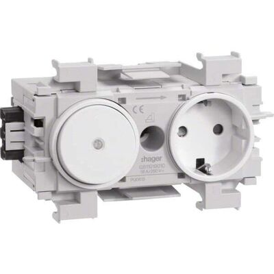 Hager GS11019016 - Steckdose und Schalter - Weiß - Elektrische Steckdose und Schalter Hager GS11019016 - Steckdose und Schalter - Weiß - Elektrische Steckdose und Schalter