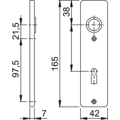 Hoppe 202KP Türschild - Kurze Rückplatte für Innentüren Hoppe 202KP Türschild - Kurze Rückplatte für Innentüren