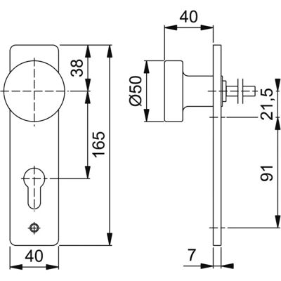 Hoppe Modell 58/202K Aluminium Knopfschild - Innentürabdeckung Hoppe Modell 58/202K Aluminium Knopfschild - Innentürabdeckung
