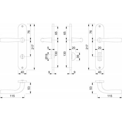 Hoppe Aluminium-Innentür-Langschild-Garnitur - Für Innentüren - Silber Hoppe Aluminium-Innentür-Langschild-Garnitur - Für Innentüren - Silber