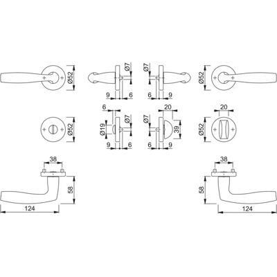Hoppe Aluminium-Rosetten-Türgriff-Garnitur 1515/42KV/42KVS - Türgriff-Set Hoppe Aluminium-Rosetten-Türgriff-Garnitur 1515/42KV/42KVS - Türgriff-Set