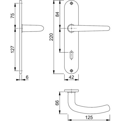 Hoppe E1310Z/302 Edelstahl Langschild Türgriff-Garnitur - Türtyp Hoppe E1310Z/302 Edelstahl Langschild Türgriff-Garnitur - Türtyp