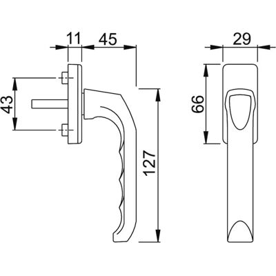HOPPE London Aluminium-Fenstergriff 013/U34 Weiß HOPPE London Aluminium-Fenstergriff 013/U34 Weiß
