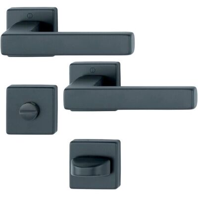 Poignée de Porte Noire Mat - Toulon - 1737/843K/843KS - Moderne, Carrée, Sécurité Standard Poignée de Porte Noire Mat - Toulon - 1737/843K/843KS - Moderne, Carrée, Sécurité Standard