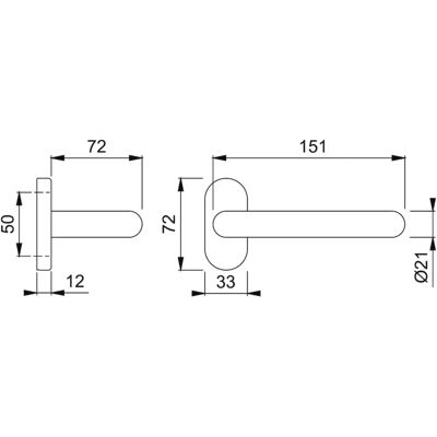 Hoppe París Manija de puerta acero inoxidable - Halbgarnitur sin rosetón, 10mm cuadrado Hoppe París Manija de puerta acero inoxidable - Halbgarnitur sin rosetón, 10mm cuadrado
