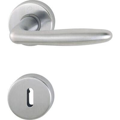 Conjunto de Manillas Hoppe Roissy - Satinado/Cromado - 39-47mm Conjunto de Manillas Hoppe Roissy - Satinado/Cromado - 39-47mm