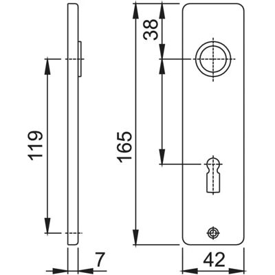 Hoppe Aluminium-Kurzschild-Paar - Innentürbeschlag Hoppe Aluminium-Kurzschild-Paar - Innentürbeschlag