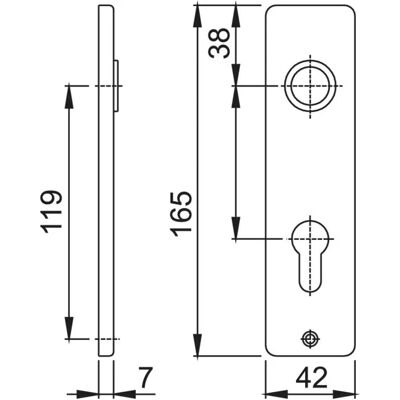 Hoppe Aluminium-Kurzschild-Paar 202KP/AP - Türbeschlag Hoppe Aluminium-Kurzschild-Paar 202KP/AP - Türbeschlag