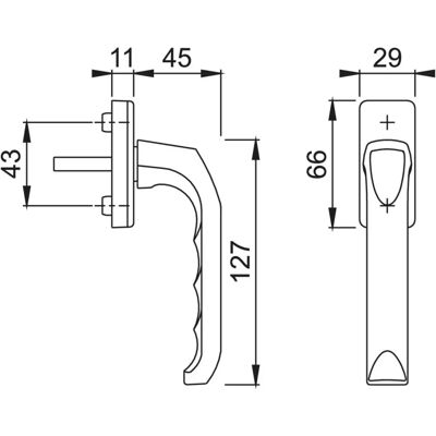 HOPPE London Aluminium-Fenstergriff - 90° Standard - Kippfenster HOPPE London Aluminium-Fenstergriff - 90° Standard - Kippfenster