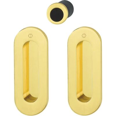 Hoppe M472 - ottone lucido - rosetta ovale - set accessori porta Hoppe M472 - ottone lucido - rosetta ovale - set accessori porta