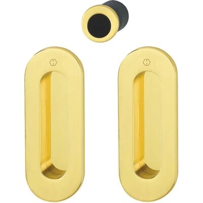Hoppe M472 - ottone lucido - rosetta ovale - set accessori porta Hoppe M472 - ottone lucido - rosetta ovale - set accessori porta