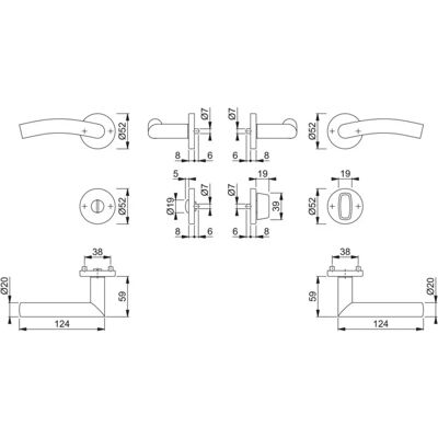 Hoppe E1402Z/42KV/42KVS Edelstahl Türgarnitur - Rund Rosetter Hoppe E1402Z/42KV/42KVS Edelstahl Türgarnitur - Rund Rosetter