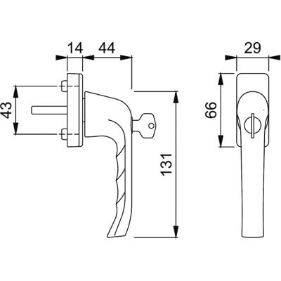 Hoppe Aluminium-Schloss-Window-Handle - Fenstergriff Hoppe Aluminium-Schloss-Window-Handle - Fenstergriff