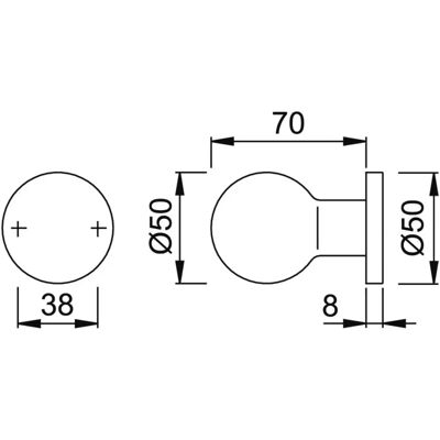 Hoppe Aluminium-Knopfrosette 50/11 - Knopfrosette Hoppe Aluminium-Knopfrosette 50/11 - Knopfrosette