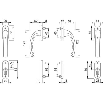 Hoppe Tür- & Fenstergriffgarnitur - Modell 0710RH/66N/U26/0710 - Tür- und Fenstergriff-Set Hoppe Tür- & Fenstergriffgarnitur - Modell 0710RH/66N/U26/0710 - Tür- und Fenstergriff-Set