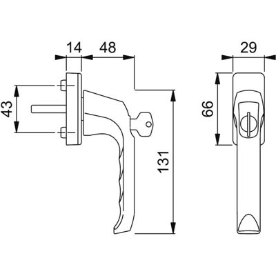 Hoppe London Aluminium-Fenstergriff Secu100 - Silber - 013S/U34 Hoppe London Aluminium-Fenstergriff Secu100 - Silber - 013S/U34