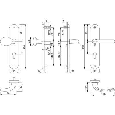 Hoppe Tokyo Aluminium-Schutzset - Tür- & Fensterbeschlag für 41-46mm Türen Hoppe Tokyo Aluminium-Schutzset - Tür- & Fensterbeschlag für 41-46mm Türen