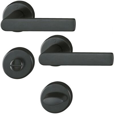 Hoppe Los Angeles Messing Türgriff Set - Innen, Satin Schwarz - Türtyp Hoppe Los Angeles Messing Türgriff Set - Innen, Satin Schwarz - Türtyp