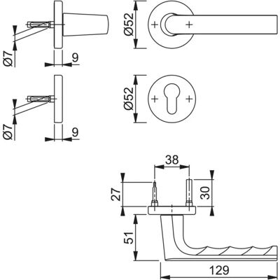 Hoppe, Türgriff + Fenstergriff, Hamburg 1700 / 42KB/42KBS Aluminium F9714M - Innentürbeschlag Hoppe, Türgriff + Fenstergriff, Hamburg 1700 / 42KB/42KBS Aluminium F9714M - Innentürbeschlag