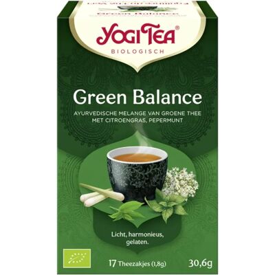 Yogi Tea Équilibre Vert - Thé Vert Bio avec Citronnelle et Fleur de Sureau - Thé - Publicité Yogi Tea Équilibre Vert - Thé Vert Bio avec Citronnelle et Fleur de Sureau - Thé - Publicité