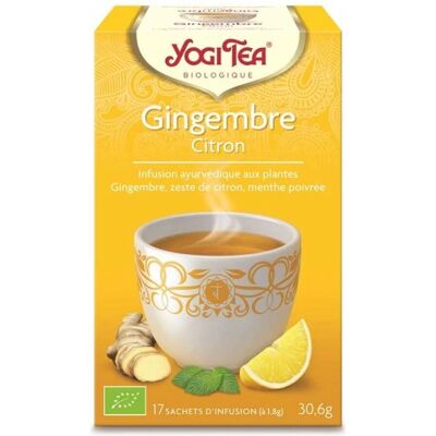 Thé aux herbes biologique Gingembre Citron Yogi Tea - 17 sachets - Publicité Thé aux herbes biologique Gingembre Citron Yogi Tea - 17 sachets - Publicité