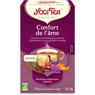 Yogi Thé Confort de l'âme - Infusion bio apaisante - Publicité Yogi Thé Confort de l'âme - Infusion bio apaisante - Publicité